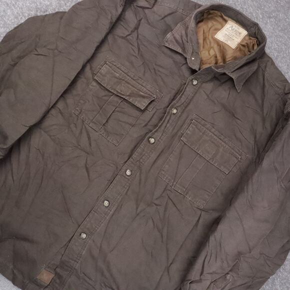 VTG 90s Arrow Blue Jean Co Sun Faded 2XL Brown Long Sleeve Full Snap Work Jacket - Picture 9 of 11